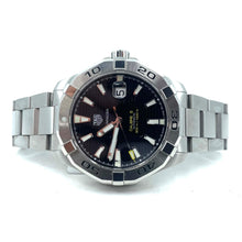 Load image into Gallery viewer, Tag Heuer Aquaracer Automatic Match Timer Black Dial Silver Steel Strap Watch for Men - WAY201G.BA0927
