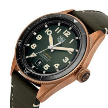 Load image into Gallery viewer, Tag Heuer Autavia Calibre 5 Automatic Olive Green Dial Green Leather Strap Watch for Men - WBE5190.FC8268