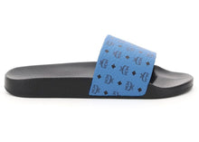 Load image into Gallery viewer, MCM Monogram Slides Blue Black