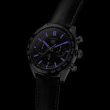 Load image into Gallery viewer, Tag Heuer Carrera Year of The Rabbit Automatic Chronograph Black Dial Black Leather Strap Watch for Men - CBN2A1L.FC6521
