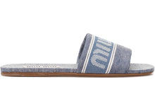 Load image into Gallery viewer, Miu Miu Logo Jacquard Slides Blue Denim (Women's)