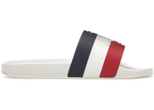 Load image into Gallery viewer, Moncler Basile Pool Slides White Tricolour
