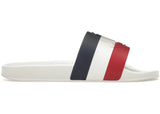 Moncler Basile Pool Slides White Tricolour