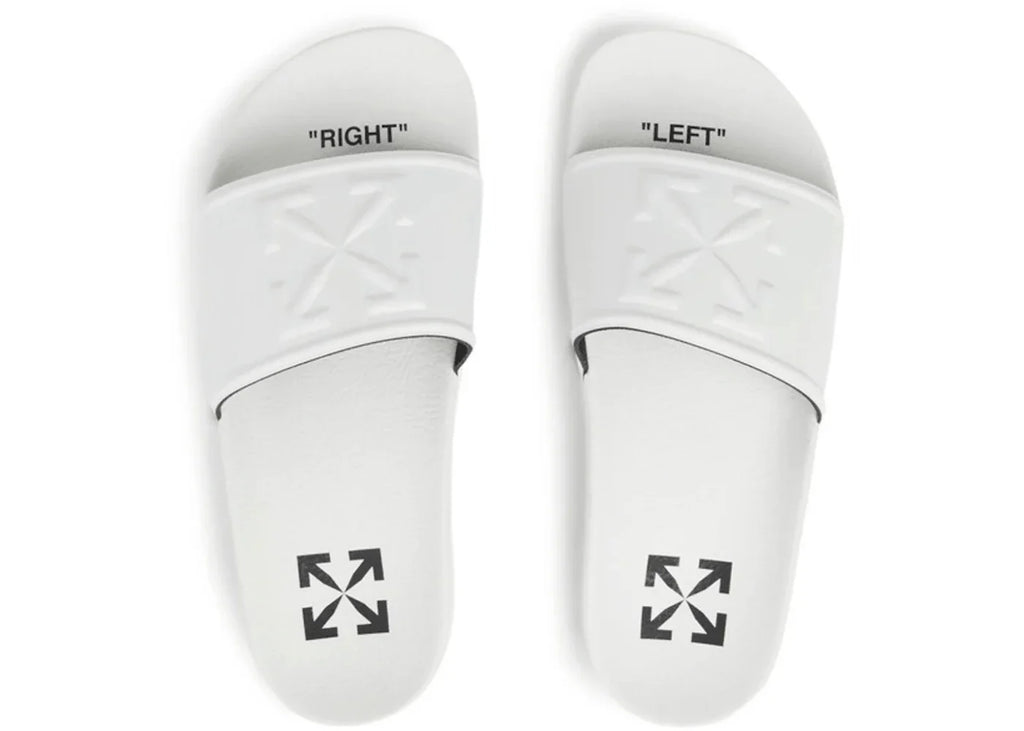 OFF-WHITE Arrow Print Pool Slides White (Women's)