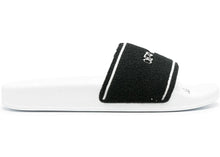 Load image into Gallery viewer, OFF-WHITE Chenille Slide Logo Embroidered Black White