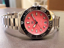 Load image into Gallery viewer, Tag Heuer Aquaracer Professional 300 Automatic Diamonds Pink Dial Silver Steel Strap Watch for Women - WBP231J.BA0618