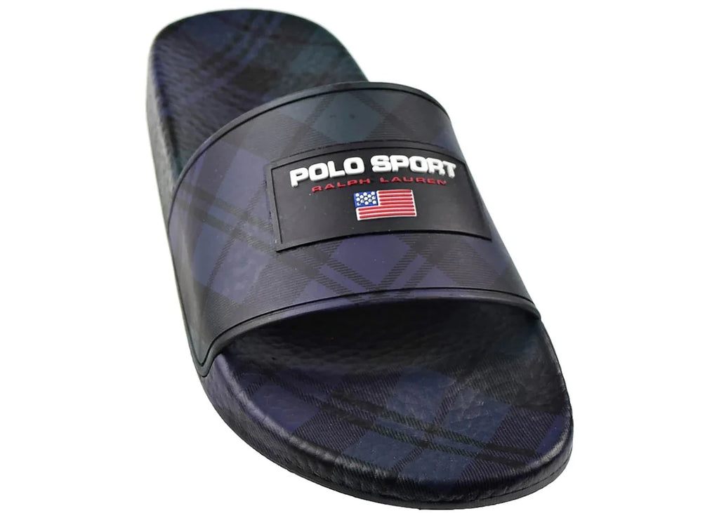 Polo Ralph Lauren Polo Sport Slide Plaid Black Navy
