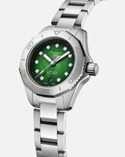 Load image into Gallery viewer, Tag Heuer Aquaracer Professional 200 Automatic Diamond Green Dial Silver Steel Strap Watch for Women - WBP2415.BA0622