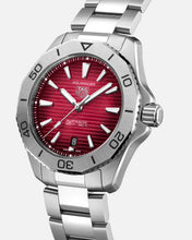 Load image into Gallery viewer, Tag Heuer Aquaracer Professional 200 Automatic Red Dial Silver Steel Strap Watch for Men - WBP2114.BA0627