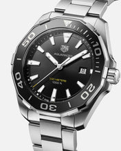 Load image into Gallery viewer, Tag Heuer Aquaracer Quartz Black Dial Silver Steel Strap Watch for Men - WAY101A.BA0746