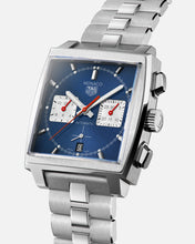 Load image into Gallery viewer, Tag Heuer Monaco Automatic Chronograph Blue Dial Silver Steel Strap Watch for Men - CBL2111.BA0644