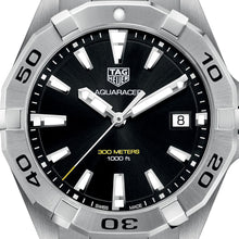 Load image into Gallery viewer, Tag Heuer Aquaracer Black Dial Silver Steel Strap Watch for Men - WBD1110.BA0928