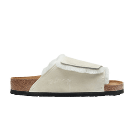 Birkenstock Solana Shearling Slide Stussy Bone