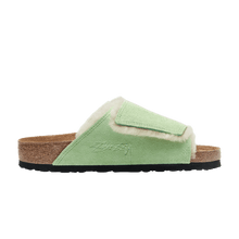 Load image into Gallery viewer, Birkenstock Solana Shearling Slide Stussy Washed Green
