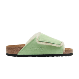 Birkenstock Solana Shearling Slide Stussy Washed Green