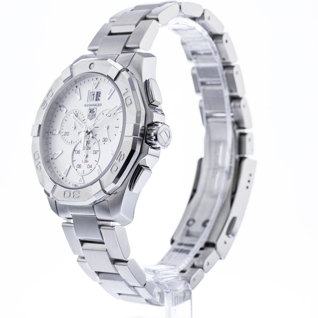 Tag Heuer Aquaracer White Dial Silver Steel Strap Watch for Men - CAY1111.BA0927