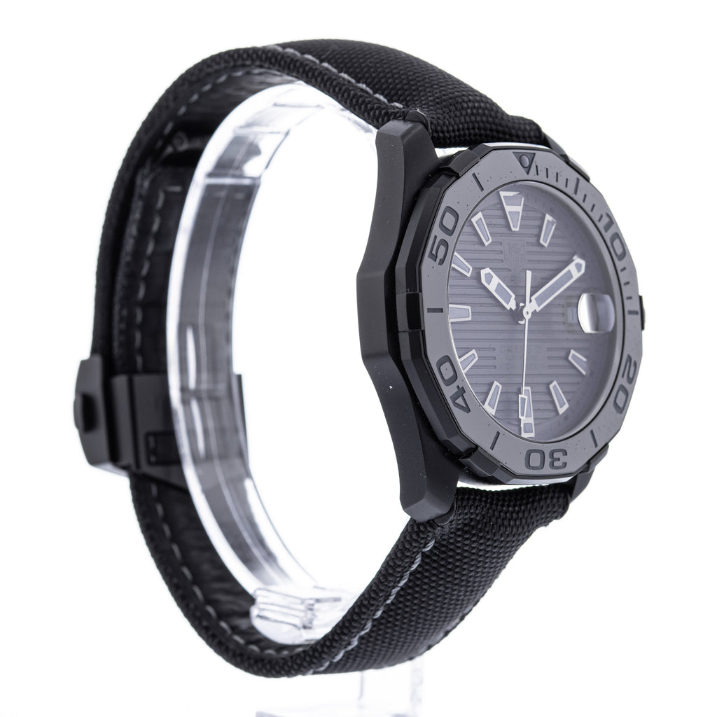 Tag Heuer Aquaracer 300 Swiss Limited Edition Black Dial Black Nylon Strap Watch for Men - WAY218B.FC6364