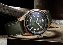 Load image into Gallery viewer, Tag Heuer Autavia Calibre 5 Automatic Olive Green Dial Green Leather Strap Watch for Men - WBE5190.FC8268