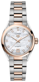 Tag Heuer Carrera Date Automatic Mother of Pearl Dial Two Tone Steel Strap Watch for Women - WBN2450.BD0569