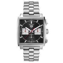 Load image into Gallery viewer, Tag Heuer Monaco Automatic Chronograph Black Dial Silver Steel Strap Watch for Men - CBL2113.BA0644