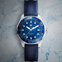 Load image into Gallery viewer, Tag Heuer Aquaracer Quartz Mother of Pearl Blue Dial Blue NATO Strap Watch for Women - WAY131L.FT6091