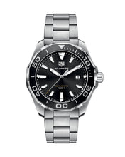 Load image into Gallery viewer, Tag Heuer Aquaracer Quartz Black Dial Silver Steel Strap Watch for Men - WAY101A.BA0746