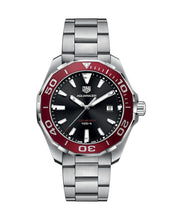 Load image into Gallery viewer, Tag Heuer Aquaracer Black Dial Silver Steel Strap Watch for Men - WAY101B.BA0746