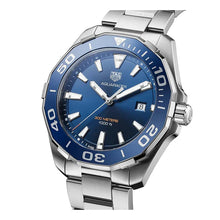 Load image into Gallery viewer, Tag Heuer Aquaracer Blue Dial Silver Steel Strap Watch for Men - WAY101C.BA0746