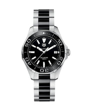 Load image into Gallery viewer, Tag Heuer Aquaracer Quartz Black Dial Two Tone Steel Strap Watch for Men - WAY131A.BA0913