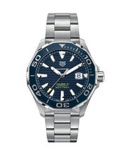 Load image into Gallery viewer, Tag Heuer Aquaracer Calibre 5 Blue Dial Silver Steel Strap Watch for Men - WAY201B.BA0927