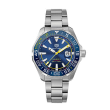 Load image into Gallery viewer, Tag Heuer Aquaracer Caliber 5 Match Timer Shinji Kagawa Edition Blue Dial Silver Steel Strap Watch for Men - WAY201H.BA0927