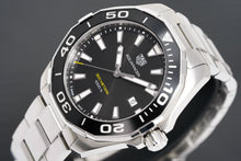 Load image into Gallery viewer, Tag Heuer Aquaracer Quartz Black Dial Silver Steel Strap Watch for Men - WAY101A.BA0746