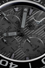 Load image into Gallery viewer, Tag Heuer Aquaracer Automatic Chronograph Special Edition Titanium Grey Dial Black Leather Strap Watch for Men - CAY218B.FC6370