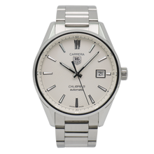 Load image into Gallery viewer, Tag Heuer Carrera Automatic Caliber 5 White Dial Silver Steel Strap Watch for Men - WAR211B.BA0782