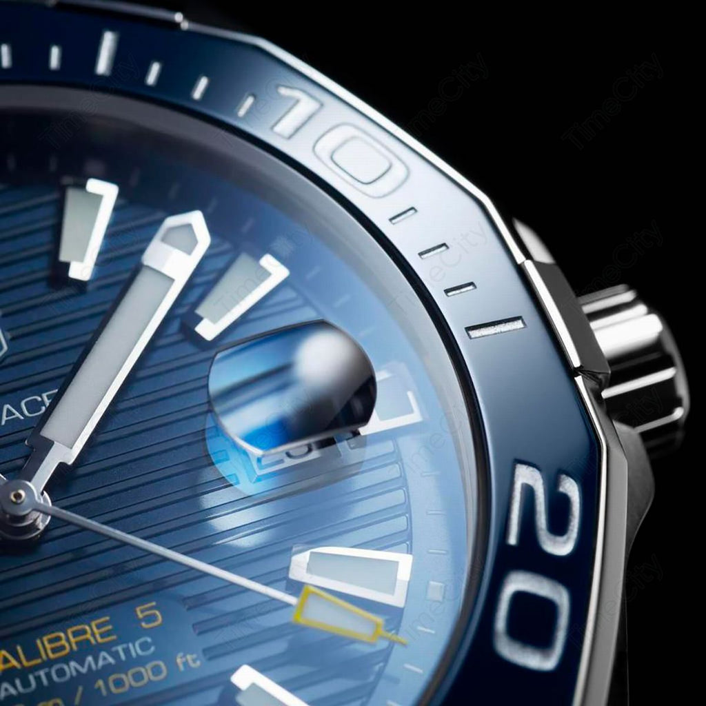 Tag Heuer Aquaracer Calibre 5 Automatic Blue Dial Blue Rubber Strap Watch for Men - WAY201B.FT6150
