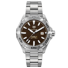 Load image into Gallery viewer, Tag Heuer Aquaracer Calibre 5 Automatic Sunray Brown Dial Silver Steel Strap Watch for Men - WAY2018.BA0927