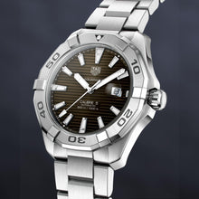 Load image into Gallery viewer, Tag Heuer Aquaracer Calibre 5 Automatic Sunray Brown Dial Silver Steel Strap Watch for Men - WAY2018.BA0927