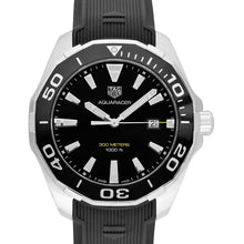 Load image into Gallery viewer, Tag Heuer Aquaracer Quartz Black Dial Black Rubber Strap Watch for Men -  WAY101A.FT6141