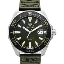 Load image into Gallery viewer, Tag Heuer Aquaracer Black Dial Khakhi Green NATO Strap Watch for Men - WAY101E.FC8222