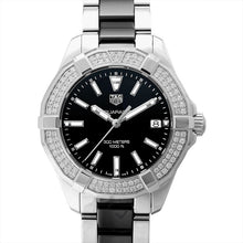 Load image into Gallery viewer, Tag Heuer Aquaracer Quartz Diamonds Black Dial Two Tone Steel Strap Watch for Men - WAY131E.BA0913