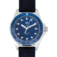 Load image into Gallery viewer, Tag Heuer Aquaracer Quartz Mother of Pearl Blue Dial Blue NATO Strap Watch for Women - WAY131L.FT6091