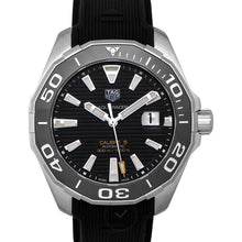 Load image into Gallery viewer, Tag Heuer Aquaracer Calibre 5 Automatic Black Dial Black Rubber Strap Watch for Men - WAY201A.FT6142