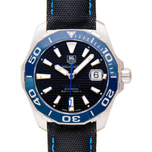 Load image into Gallery viewer, Tag Heuer Aquaracer Calibre 5 Automatic Black Dial Black Nylon Strap Watch for Men - WAY211B.FC6363