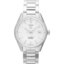 Load image into Gallery viewer, Tag Heuer Carrera Automatic Caliber 5 White Dial Silver Steel Strap Watch for Men - WAR211B.BA0782