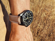 Load image into Gallery viewer, Tag Heuer Aquaracer 300 Calibre 5 Automatic Black Dial Brown Nylon Strap Watch for Men - WAY208C.FC6383