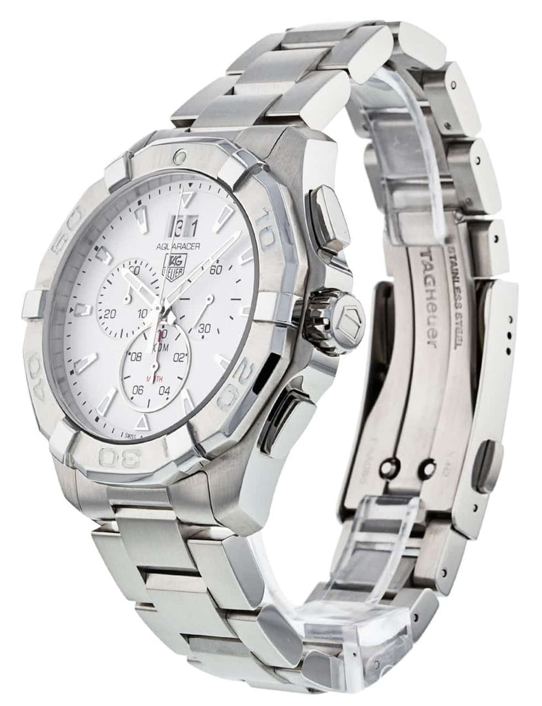 Tag Heuer Aquaracer White Dial Silver Steel Strap Watch for Men - CAY1111.BA0927