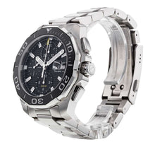 Load image into Gallery viewer, Tag Heuer Aquaracer Calibre 16 Day-Date Black Dial Silver Steel Strap Watch for Men - CAY211A.BA0927