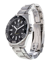Load image into Gallery viewer, Tag Heuer Aquaracer Quartz Black Dial Silver Steel Strap Watch for Men - WAY101A.BA0746