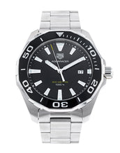 Load image into Gallery viewer, Tag Heuer Aquaracer Quartz Black Dial Silver Steel Strap Watch for Men - WAY101A.BA0746