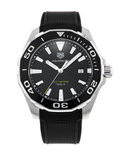 Load image into Gallery viewer, Tag Heuer Aquaracer Quartz Black Dial Black Rubber Strap Watch for Men -  WAY101A.FT6141